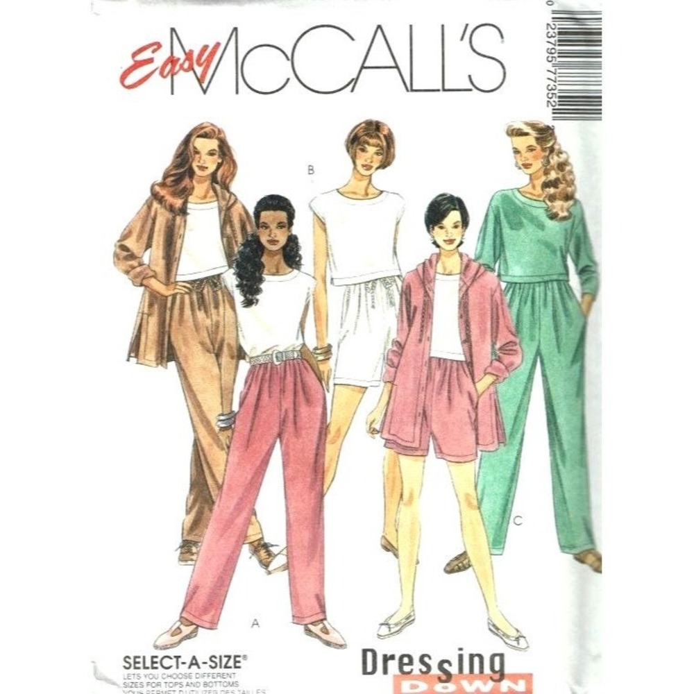 McCall's Sewing Pattern 7735 Jacket Top Pants Shorts Misses Size 10-14 Uncut FF
